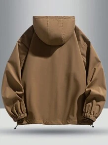 2024 新款男士户外运动时尚休闲纯色连帽夹克 - 查看 2