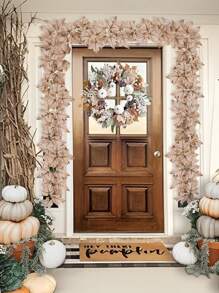 1 套秋季枫叶和藤蔓装饰，人造藤蔓花环，感恩节枫叶装饰，适用于壁炉、楼梯、农舍门、感恩节主题、圣诞节