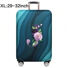 Capas de bagagem, capas de porta-malas, capas contra poeira, 18-32 polegadas, protetor, resistente a arranhões, impressão de corpo inteiro, mala de viagem, capa protetora lavável, acessórios de viagem, suprimentos de bagagem, moda, flor roxa, bolsa para escola, acessórios escolares, material escolar