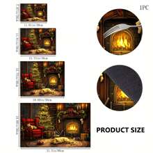 1pc, Home Decor, Christmas Decor, Night Before Christmas Print Draining Mat, New Absorbent Kitchen Counter Drying Pad, Kitchen Utensil Drying Mat - Dish Mat, Soft Diatomite Non-Slip Quick-Dry Mat, Suitable For Kitchen Counter, Suitable For Espresso Machines & More