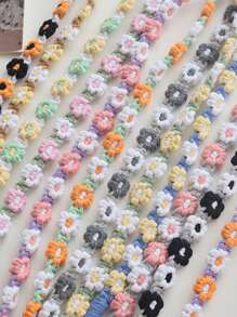 手工编织小雏菊花斜挎包/手提包带，配有手机挂绳和钥匙扣，可作为送给母亲、家人、朋友、生日、节日的手机挂饰、手机链的礼物 - 彩色 - 查看 4