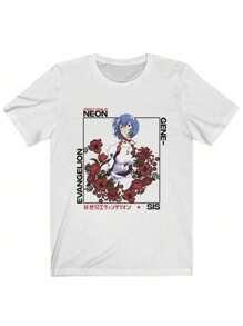 Anime Neon Genesis Evangeliion T-Shirt Unisex 100% Cotton Streetwear Launch Shipping Various Colors!! - Blanco - Ver 1