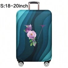 Capas de bagagem, capas de porta-malas, capas contra poeira, 18-32 polegadas, protetor, resistente a arranhões, impressão de corpo inteiro, mala de viagem, capa protetora lavável, acessórios de viagem, suprimentos de bagagem, moda, flor roxa, bolsa para escola, acessórios escolares, material escolar