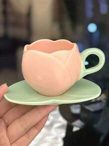 1 chiếc 100ml gốm mini dập nổi hình hoa tulip, tách cà phê đặc biệt - Nhiều màu - Xem 8