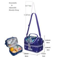 Jasminestar Trẻ Em Túi Đựng Đồ Ăn Trưa Cách Nhiệt Bento Túi Làm Mát Hai Ngăn Làm Mát Cho Bé Trai Bé Gái Có Dây Đeo Có Thể Điều Chỉnh Túi Đựng Đồ Ăn Trưa Du Lịch - Nhiều màu - Xem 7
