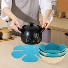 12 件锅/锅保护垫无纺布锅底保护垫防烫隔热防滑毛毡锅垫分隔器，避免划伤或损坏组合锅分隔器，用于堆叠 - 軍綠色 - 查看 5