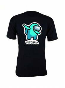 Among Us Vitoria Tumblr Geek Basic Unisex Short Sleeve T-Shirt - màu đen - Xem 1