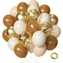 50pcs Confetti And Metallic Chrome Latex Balloons For Graduation, Birthday, Wedding, Anniversary, Celebrations, Party Decoration Back To School Valentine Day