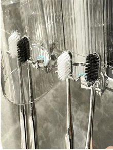 Modern Bathroom Toothbrush Holder Toothbrush Holder / No Drilling - 無色 - 查看 7