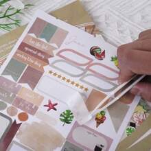 1700 张计划贴纸，用于节日和日程安排、备忘录和便笺贴纸、复古波西米亚主题贴纸、波尔卡圆点贴纸、季节性贴纸、便利提醒贴纸，用于剪贴簿、日记、手机壳和行李装饰，通过制定具体计划，管理时间，提高效率，增强自律，最终实现您的梦想和目标。 - 棕色 - 查看 8