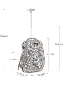 Tilami Rolling Backpack Armor Luggage Travel Laptop 18 Inch Multifunction Wheeled Luggage For Trip, Leopard,Bookbag,Back To School,Backpack For School, Travel Accessories Must Have, Suitcase, Luggage For Travel - 白色 - 查看 5