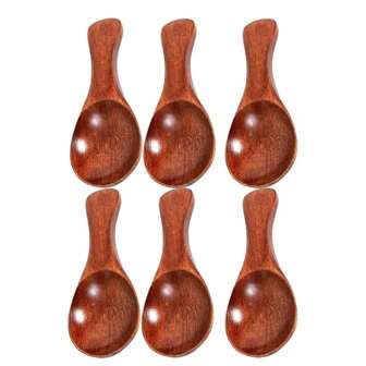 FFXK 1/6 PCS Premium Mini Wooden Spoons - 3.2 Inch Small Spoons For Jars,Ice Cream & Yogurt, Wooden Scoops For Canisters,Kitchen,Christmas Gift