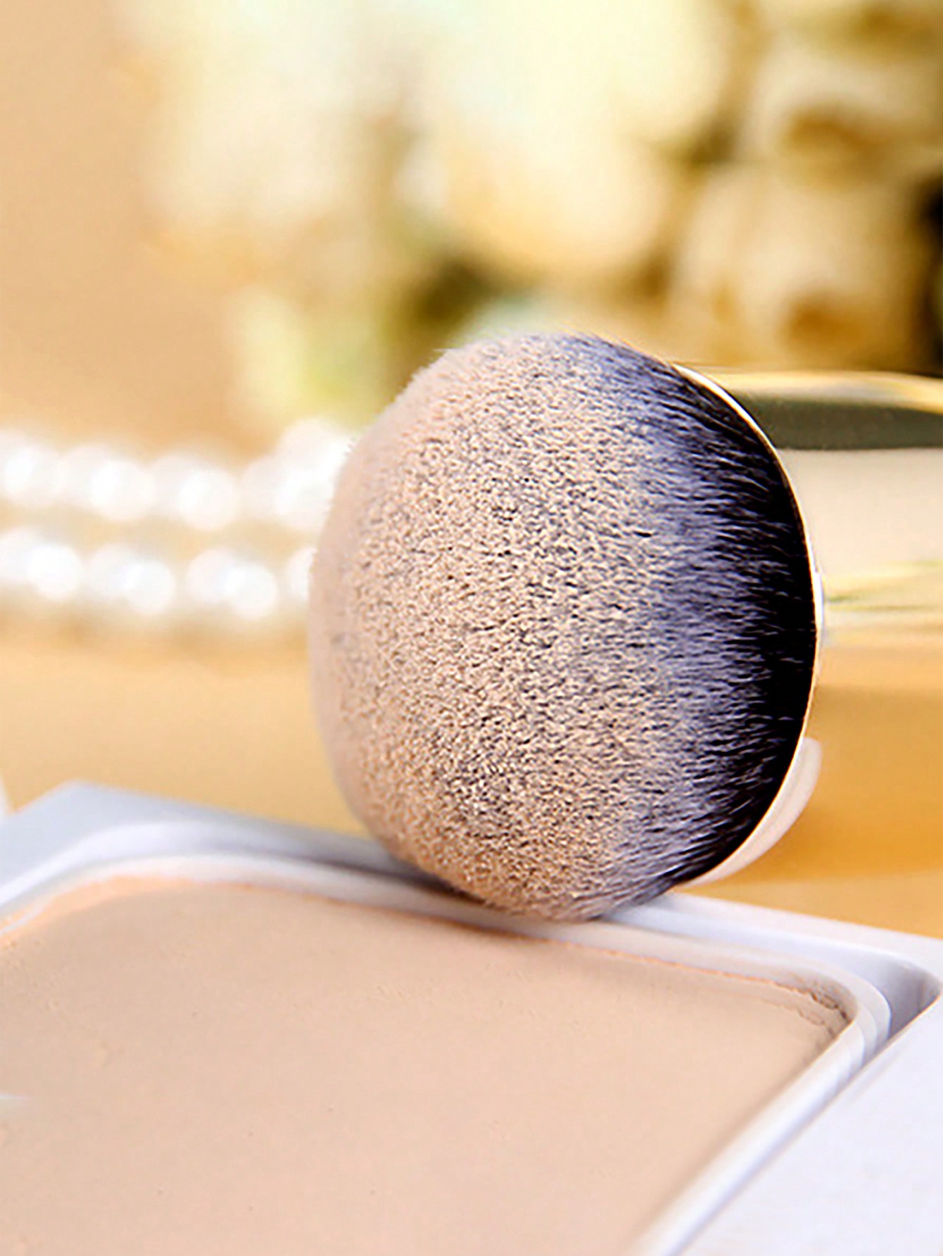 فرشاة أساس للمكياج وأحمر الخدود لبشرة طبيعية، شعير...