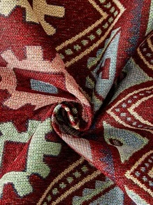 1pc Geometric Pattern Bohemian Style Sofa Cover, Modern  Sofa Cushion, Suitable For Living Room, All Seasons - Red - View 9