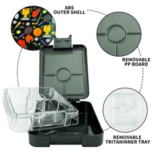 4-Grid Square Lunch Box, Suitable For Teenagers And School Staff, Cafeteria, Back To School Camping Picnic And Beach, Household Kitchen Goods, Microwave And Refrigerator Safe - Single Buckle Lunch Box - View 7