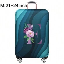 Capas de bagagem, capas de porta-malas, capas contra poeira, 18-32 polegadas, protetor, resistente a arranhões, impressão de corpo inteiro, mala de viagem, capa protetora lavável, acessórios de viagem, suprimentos de bagagem, moda, flor roxa, bolsa para escola, acessórios escolares, material escolar