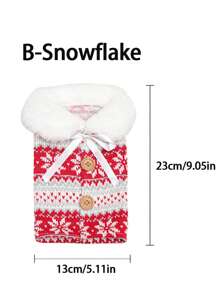 1 件针织红酒瓶套，麋鹿雪花圣诞装饰毛衣球酒瓶套适用于圣诞派对用品、圣诞礼物、圣诞快乐 - 彩色 - 查看 3