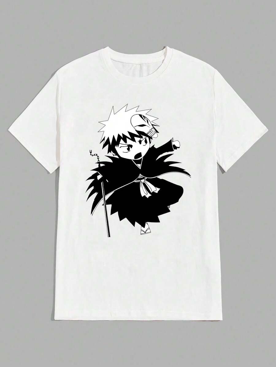 Anime Bleach T-Shirt Unisex 100% Cotton Streetwear Launch Shipping In Various Colors!! - Blanco - Ver 1