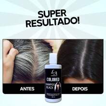 Darkening Shampoo For White Hair Colored Toning 300ml 100% Natural Effect Super Result - 黑色 - 查看 2