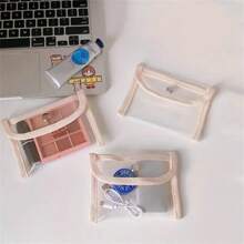 2 Stück transparente Clutch Klappe - Stilvolle, leichte, vielseitig einsetzbare Taschen für Schlüssel und kleine Utensilien - Perfekt für den täglichen Gebrauch, Reisen oder als Geschenk, Make-up-Tasche, Schlüsselband, Kartenetui, Plastikgeldbörse, transparente Geldbörse für Frauen, Mini-Geldbörse, Portemonnaie, Münzbörse