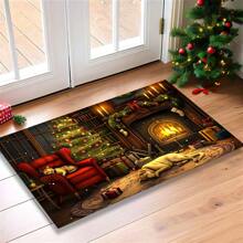 1pc, Home Decor, Christmas Decor, Night Before Christmas Print Draining Mat, New Absorbent Kitchen Counter Drying Pad, Kitchen Utensil Drying Mat - Dish Mat, Soft Diatomite Non-Slip Quick-Dry Mat, Suitable For Kitchen Counter, Suitable For Espresso Machines & More