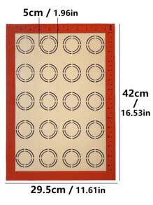 Cippes 1入組組帶刻度矽膠烘焙墊，可重複使用的不粘耐熱烤箱烤盤墊，Macron Cookie 披薩蛋糕麵包糕點廚房工具，16.53 英寸 x 11.61 英寸