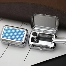 带盖便携式口袋烟灰缸，时尚迷你烟灰缸，适合旅行和户外使用，男孩情人节心形女士情人节 - 彩色 - 查看 11