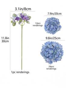 6pcs/12pcs/24pcs, 11.8in/30cm, Artificial Flower, Artificial Hydrangea Flower With Stems For DIY Party, Wedding, Home Decor, Tabletop Flower Bouquet - Multicolor - View 3
