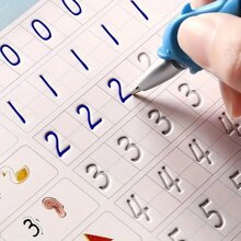 4pcs Reusable Magic Handwriting Workbook, Preschool Groove Calligraphy Practice Books, Trace Writing Pads (4 Books), Christmas Gift Back To School - Multicolor - View 5