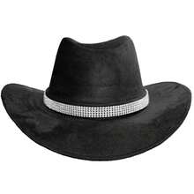 Texas Cowboy Hat With Rhinestones Various Colors Headgear VIntage Top - 黑色 - 查看 2