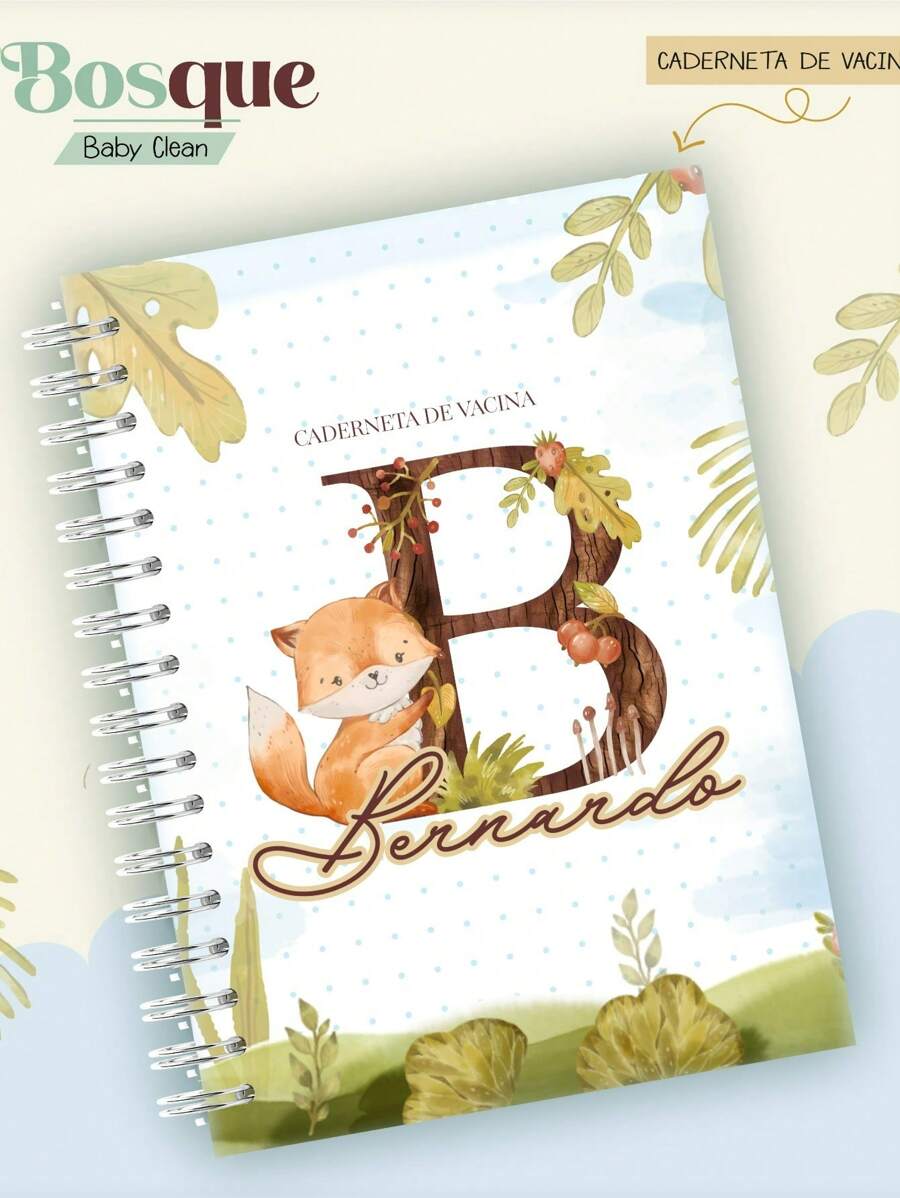 Vaccination Booklet Hardcover - Personalized For Boy - Forest Boy - View 1