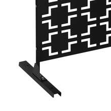 ZhdnBhnos LINSIE Outdoor Privacy Screen 6.2FT Height Checker Pattern Privacy Screen Panels Decorative Panels Freestanding Outdoor Privacy Fence Screens For Patio, Balcony, Garden, Porch, Black Outdoor Decorative Privacy Screen Panel Planter Wall Metal Fence Panels Black The Best Gift/Present For Family&Friends Happy Christmas - Black - View 7
