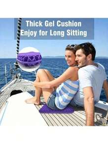1 套（3.5 厘米厚）多用途硅胶垫柔软弹力坐垫耐用拉链可拆卸盖防滑凝胶座垫适用于家庭、学生、汽车、长椅、紫色、（超厚）、柔软透气、轮椅凝胶坐垫、办公椅凝胶坐垫（1 个坐垫+1 个盖） - 彩色 - 查看 6