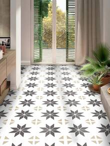 9pcs Floor Tile Sticker, Boho Geometric Pattern Peel And Stick Tiles Stickers, Easy To Paste, Removable PVC Floor Sticker Wall Tile Stickers For Living Room Kitchen Bathroom - Multicolor - View 3