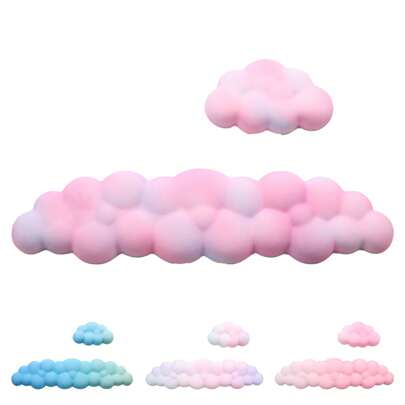 1 bộ đệm cổ tay & kê tay hình đám mây Ombre cho bàn phím, dùng cho máy tính & máy tính xách tay văn phòng