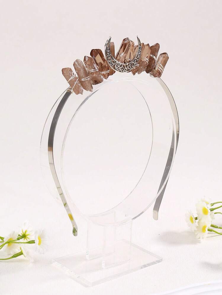 1pc Raw Crystal Quartz Headband Spiritual Crystal Hair Accessories