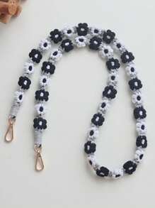 手工编织小雏菊花斜挎包/手提包带，配有手机挂绳和钥匙扣，可作为送给母亲、家人、朋友、生日、节日的手机挂饰、手机链的礼物 - 彩色 - 查看 8