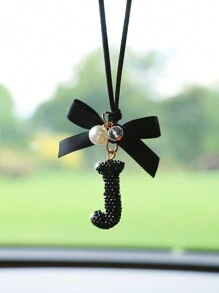 1pc Black Ceramic Letter Car Interior Hanging Decor - one-size - View 9