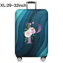 Capas de bagagem, capas de porta-malas, capas contra poeira, 18-32 polegadas, protetor, resistente a arranhões, impressão de corpo inteiro, mala de viagem, capa protetora lavável, acessórios de viagem, suprimentos de bagagem, moda, flor roxa, bolsa para escola, acessórios escolares, material escolar