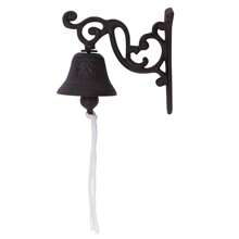YUNRUX Rustic Cast Iron Ship's Bell, Captain's Bell For Rustic Wall Art, Bronze Imitation, Vintage Wall Mount, Rustic, Black (13.5 * 13.5cm) - Black - View 6