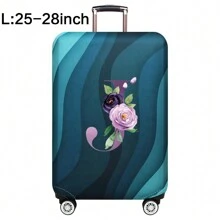 Capas de bagagem, capas de porta-malas, capas contra poeira, 18-32 polegadas, protetor, resistente a arranhões, impressão de corpo inteiro, mala de viagem, capa protetora lavável, acessórios de viagem, suprimentos de bagagem, moda, flor roxa, bolsa para escola, acessórios escolares, material escolar
