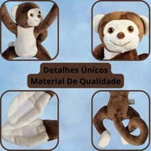 Plush Monkey  Jungle Animals For Children 35cm Baby Gift Toy Layette Antiallergic Baby Affectionate Plush Cushion Niche Girl Boy - 鏽棕色 - 查看 4