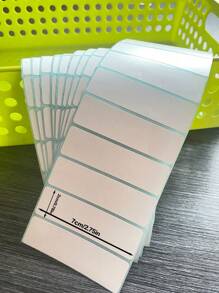 100入純色自黏標籤貼，多用途可書寫，適用辦公室與學校開學文具用品 - 白色 - 查看 4