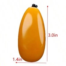 1pc Natural Jade Raw Stone Pendant, Colorful Variety, Hand Play Raw Stone, High Quality Gem Crystal Jewelry, All Hand-Carved, Ladies, Men, Quartz Crystal Wealth Play Piece, Peace Pendant, Lovers Gift, Gift For Him, Suitable For Holiday Party Gifts, Quartz Crystal Gifts. (Lanyard Gift Box) - Yellow - View 5