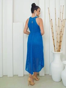 Women Sweater Dresses - Klein Blue - View 2