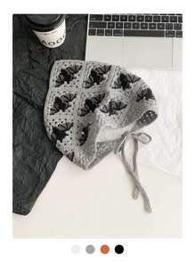 1 件万圣节派对幽灵/蜘蛛网蜘蛛南瓜蝙蝠魔鬼独特成人头带，深色风格钩针编织头带，秋冬装饰性能三角围巾，优雅发饰 - 彩色 - 查看 5