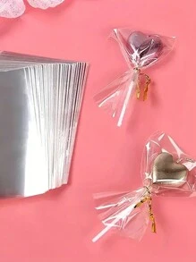 SikeSike 100个/200个装棒棒糖包装袋，糖果袋，蛋糕袋，透明玻璃纸糖果袋，适用于棒棒糖、蛋糕棒棒糖、糖果、巧克力和饼干，厨房用品，厨房用具，厨房配件，家用厨房用品 - 無色 - 查看 3
