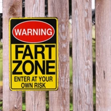 1pc Vintage Fart Zone Warning Sign - Funny Metal Sign For Bathroom, Kitchen And Office - Humorous Gift For Men And Women - Multicolor - View 7