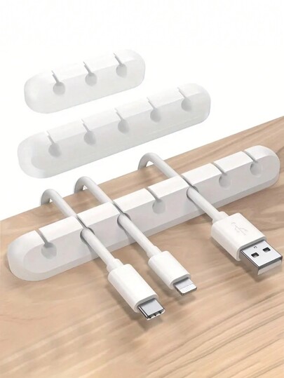 3/5/7 Slots Cable Clips - Cord Organizer, Cable Management, Cable Organizer Clips Cord Holder, Cable Organizer Cord Holder For Desk, Charging Cable Holder Cord Clips, Nightstand Cord Organizer Cable Management Wire Clip,Self Adhesive Cable Management For USB Cable/Power Cord/Wire, Car And Desk, Home And Office, Charging Accessory Cables, Mouse Cable, PC- Rubber Adhesive Cord Hooks Fit Home, Cubicle, Car, Desk Accessories Cable Protector, Charger Protector