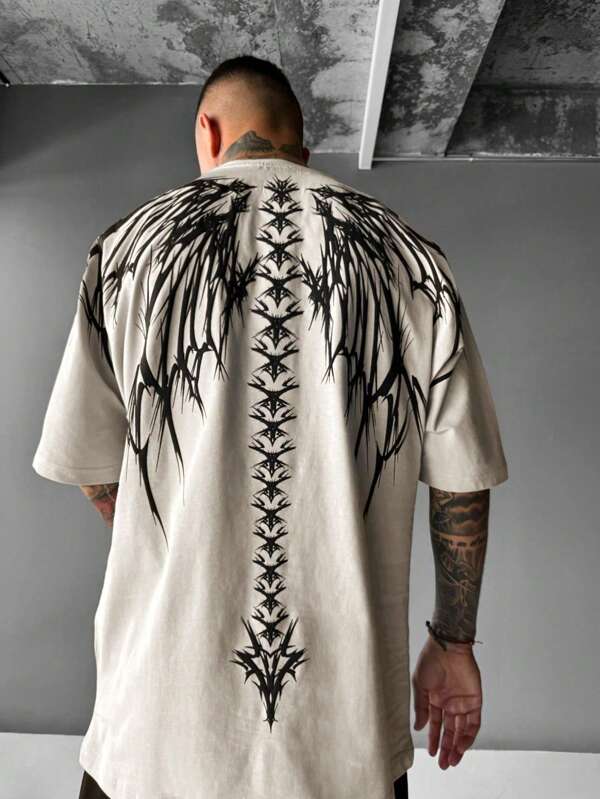 Men's Casual Printed Crew Neck Short Sleeve T-Shirt